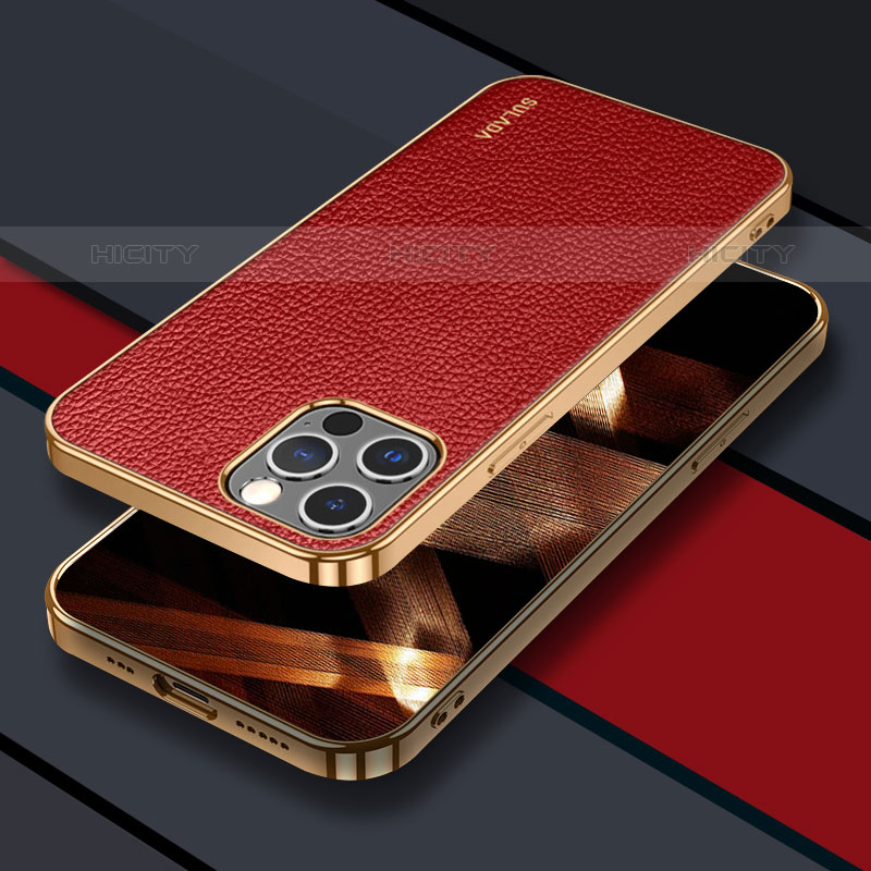 Handyhülle Hülle Luxus Leder Schutzhülle LD3 für Apple iPhone 15 Pro Rot Plus