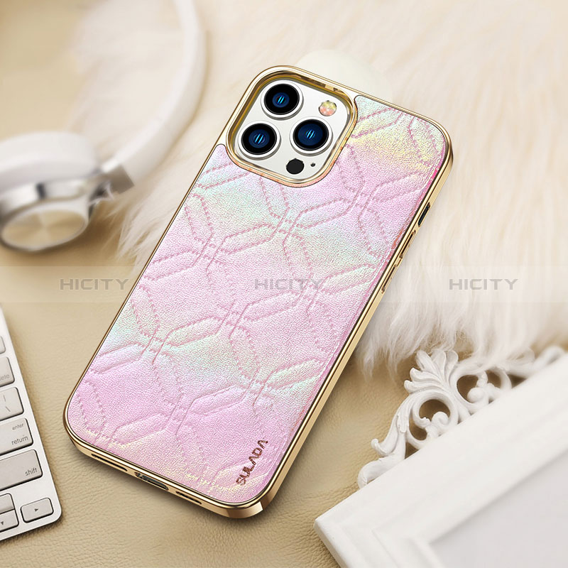 Handyhülle Hülle Luxus Leder Schutzhülle LD4 für Apple iPhone 13 Pro Rosa