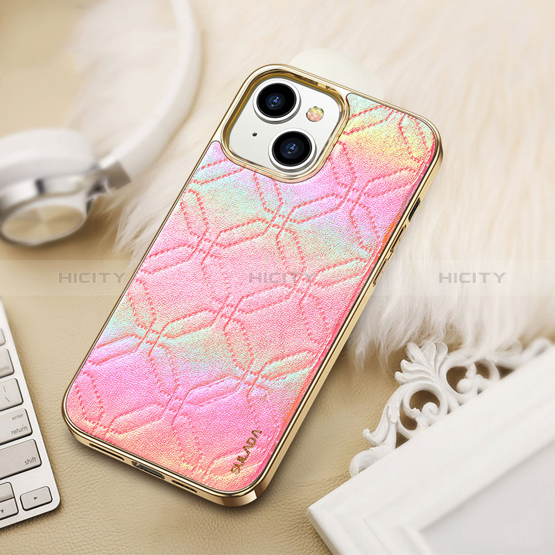 Handyhülle Hülle Luxus Leder Schutzhülle LD4 für Apple iPhone 15 Pink