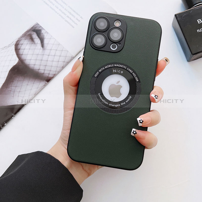 Handyhülle Hülle Luxus Leder Schutzhülle mit Mag-Safe Magnetic Magnetisch für Apple iPhone 15 Pro Grün Plus