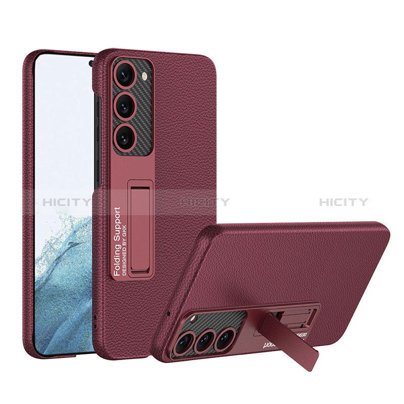 Handyhülle Hülle Luxus Leder Schutzhülle mit Ständer AC1 für Samsung Galaxy S21 Plus 5G Rot Plus