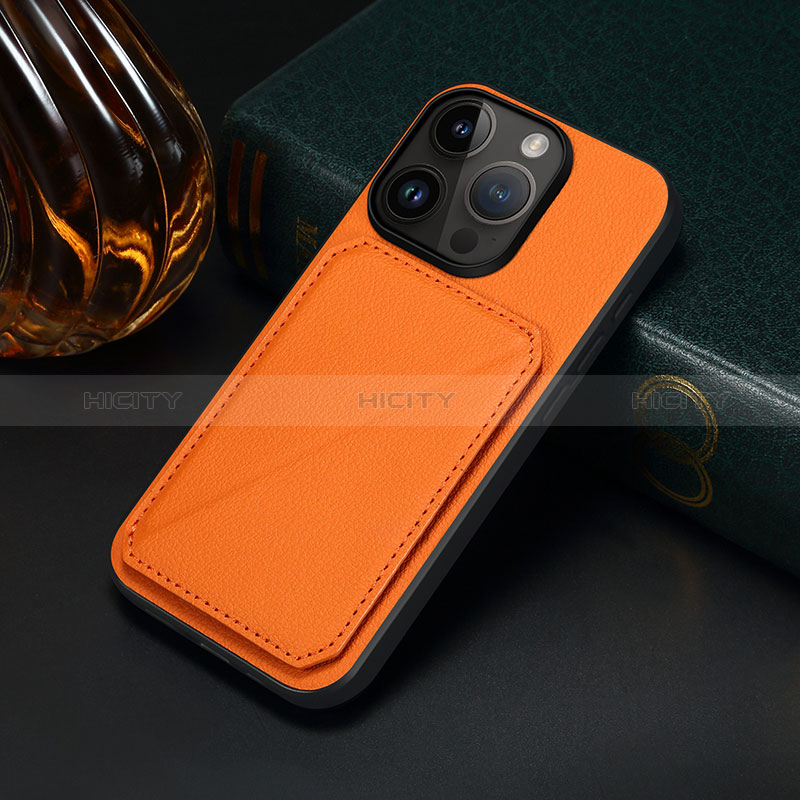 Handyhülle Hülle Luxus Leder Schutzhülle MT4 für Apple iPhone 14 Pro Max Orange Plus