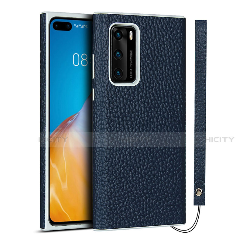 Handyhülle Hülle Luxus Leder Schutzhülle N01 für Huawei P40 Blau