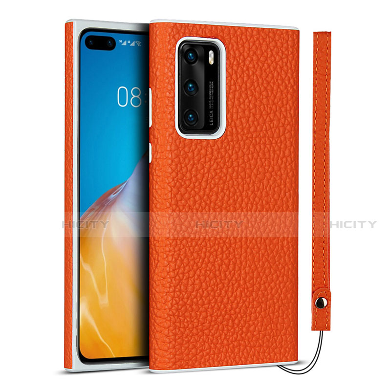 Handyhülle Hülle Luxus Leder Schutzhülle N01 für Huawei P40 Orange