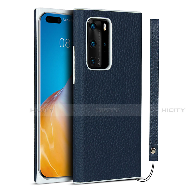 Handyhülle Hülle Luxus Leder Schutzhülle N01 für Huawei P40 Pro Blau