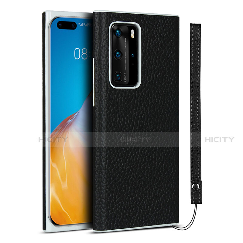 Handyhülle Hülle Luxus Leder Schutzhülle N01 für Huawei P40 Pro Schwarz