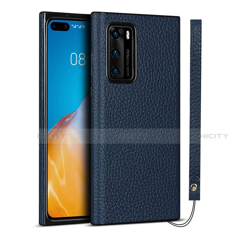 Handyhülle Hülle Luxus Leder Schutzhülle N02 für Huawei P40 Blau