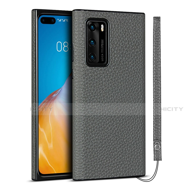 Handyhülle Hülle Luxus Leder Schutzhülle N02 für Huawei P40 Grau