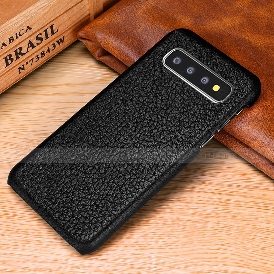 Handyhülle Hülle Luxus Leder Schutzhülle P01 für Samsung Galaxy S10 5G Schwarz Plus