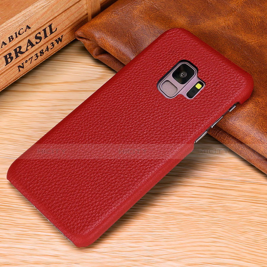 Handyhülle Hülle Luxus Leder Schutzhülle P01 für Samsung Galaxy S9 Rot