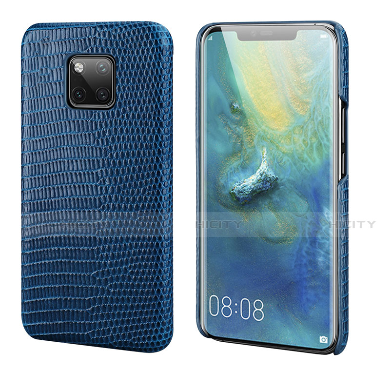 Handyhülle Hülle Luxus Leder Schutzhülle P02 für Huawei Mate 20 Pro Blau