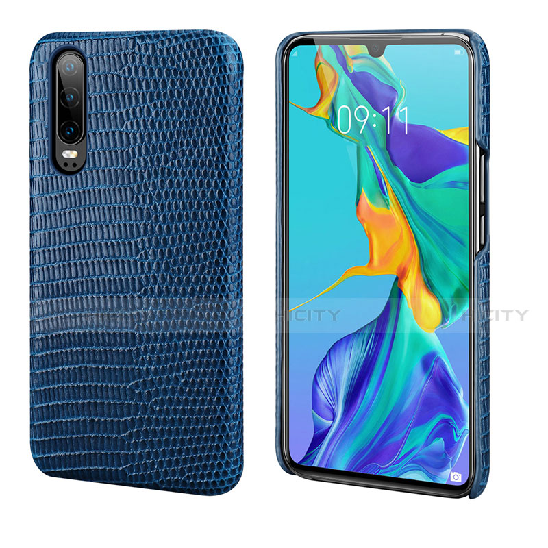 Handyhülle Hülle Luxus Leder Schutzhülle P02 für Huawei P30 Blau