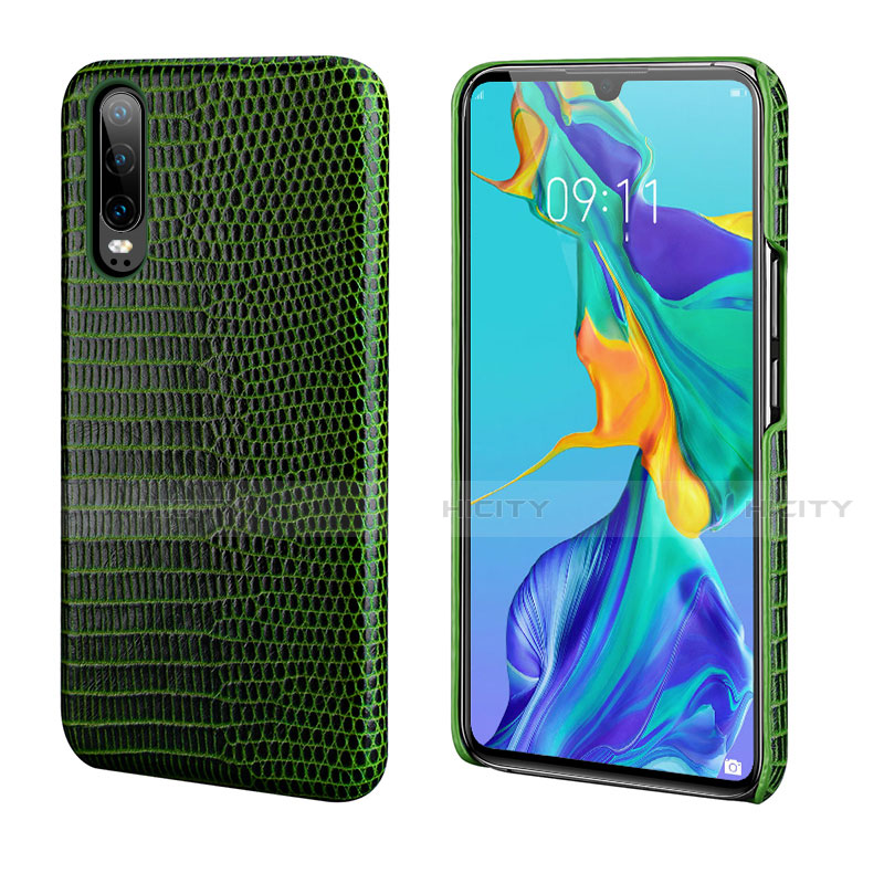 Handyhülle Hülle Luxus Leder Schutzhülle P02 für Huawei P30 Grün Plus