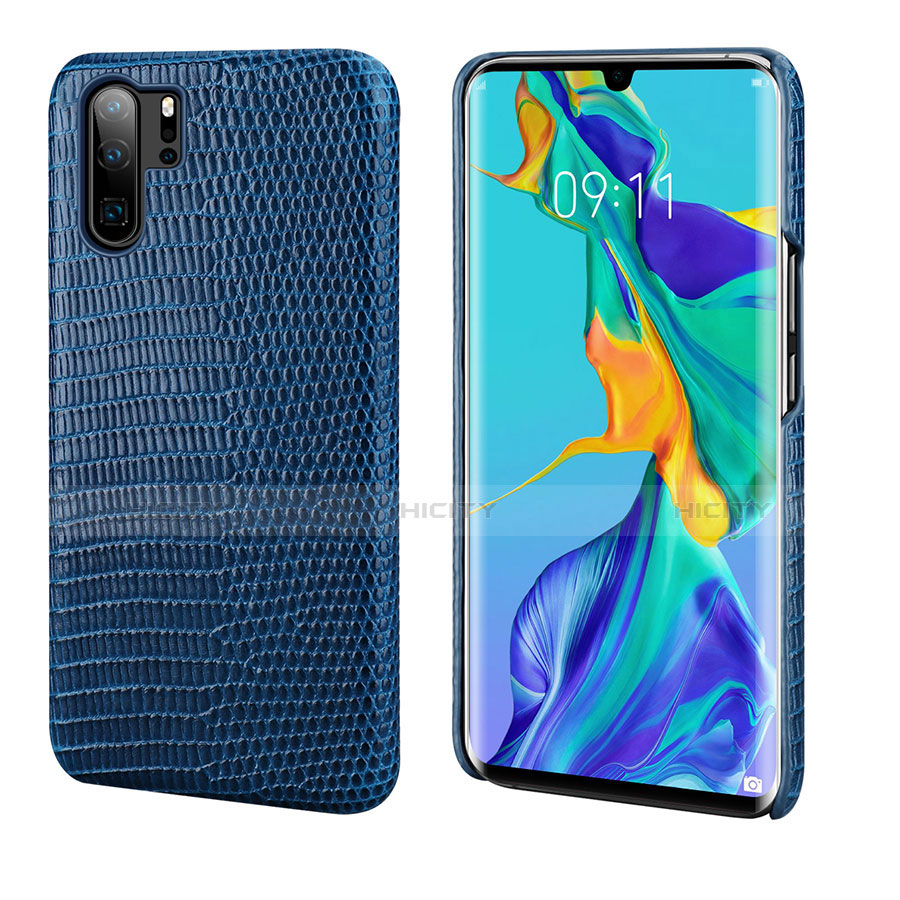 Handyhülle Hülle Luxus Leder Schutzhülle P02 für Huawei P30 Pro Blau