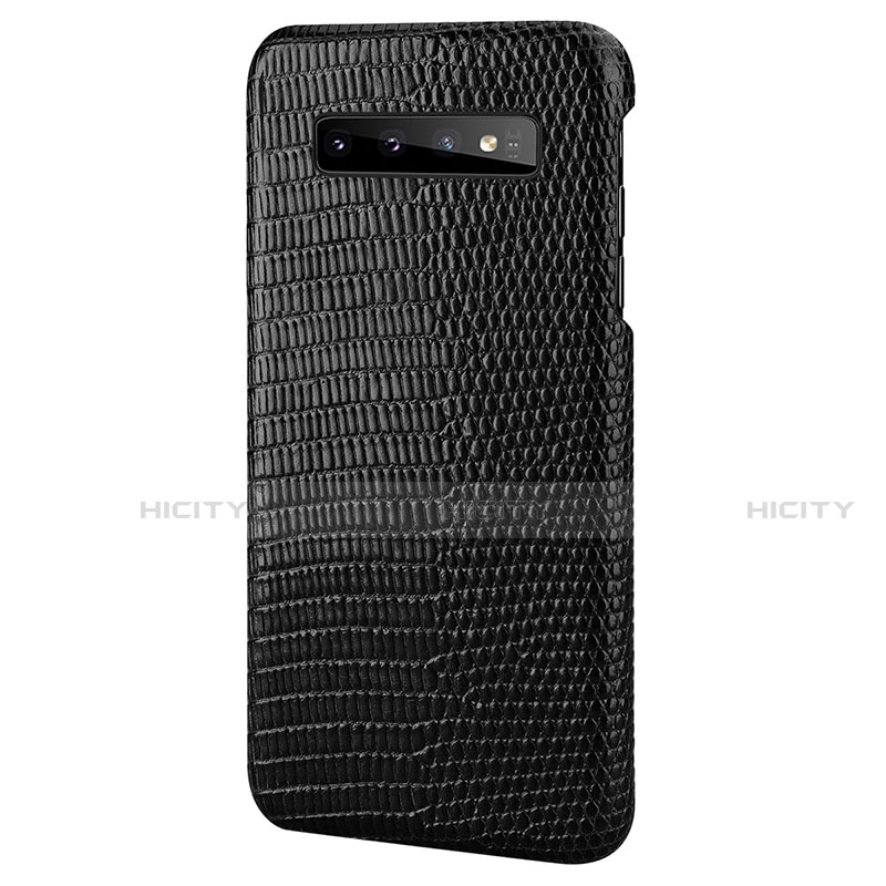 Handyhülle Hülle Luxus Leder Schutzhülle P02 für Samsung Galaxy S10 5G Schwarz