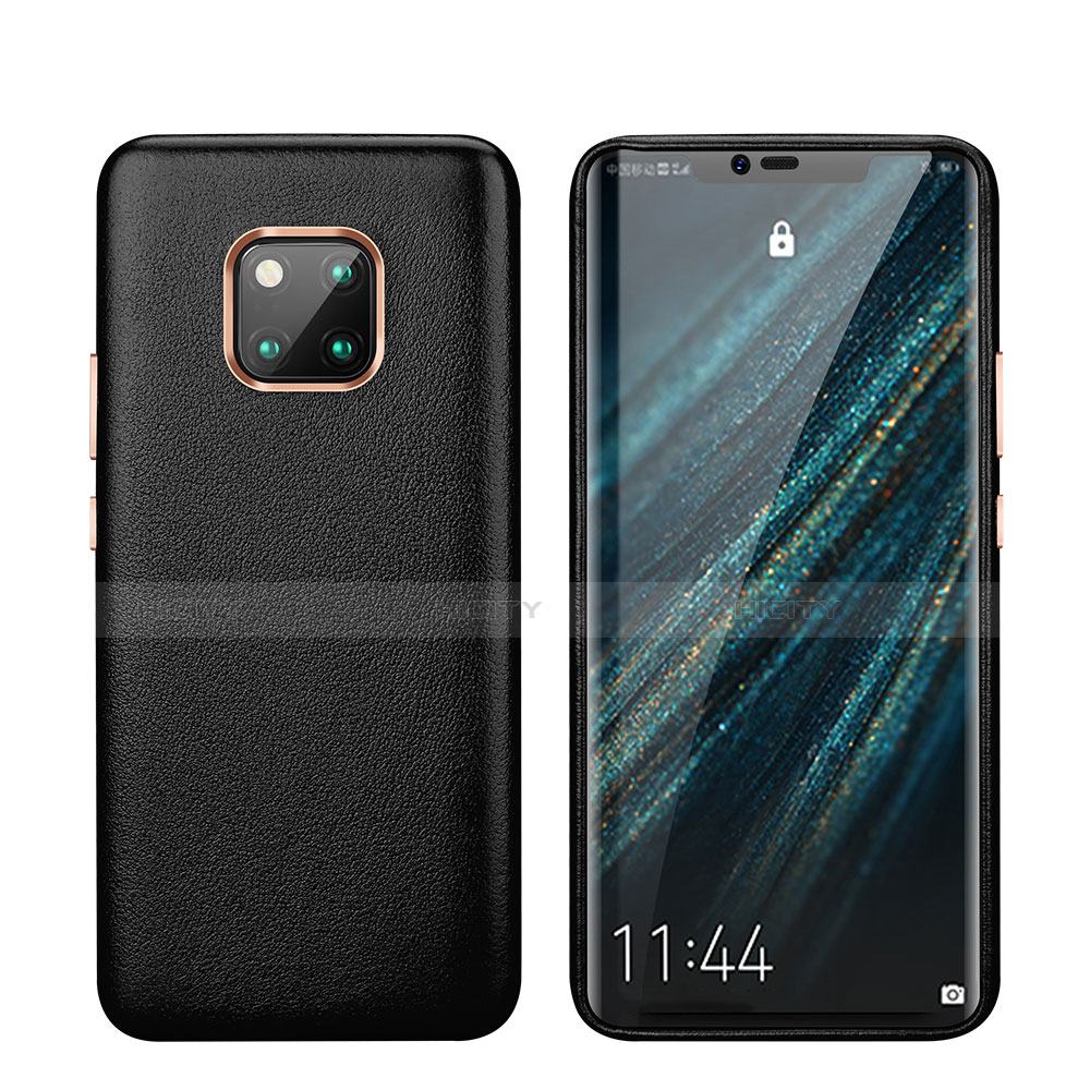 Handyhülle Hülle Luxus Leder Schutzhülle P03 für Huawei Mate 20 Pro Schwarz