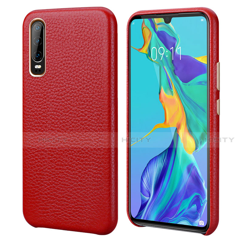 Handyhülle Hülle Luxus Leder Schutzhülle P03 für Huawei P30 Rot Plus