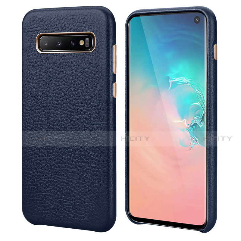 Handyhülle Hülle Luxus Leder Schutzhülle P03 für Samsung Galaxy S10 5G Blau