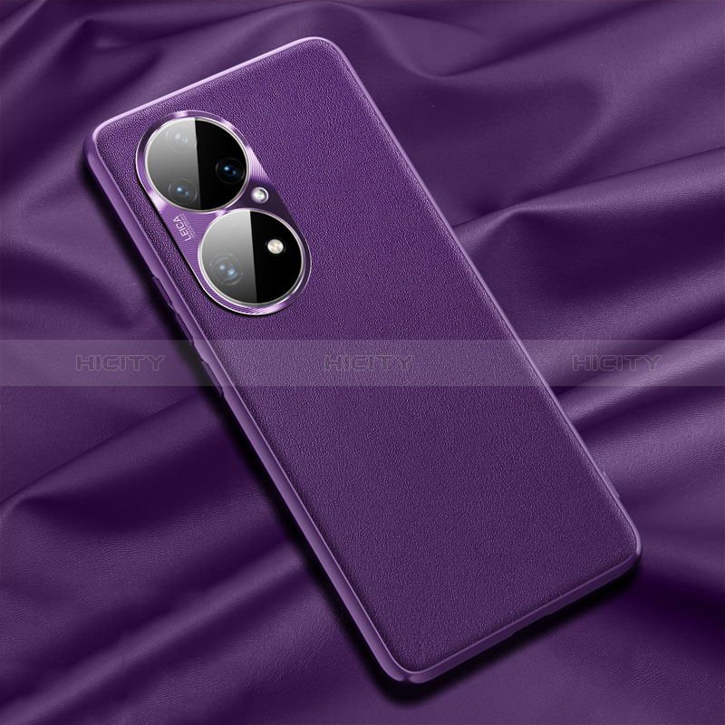 Handyhülle Hülle Luxus Leder Schutzhülle QK1 für Huawei P50 Pro Violett