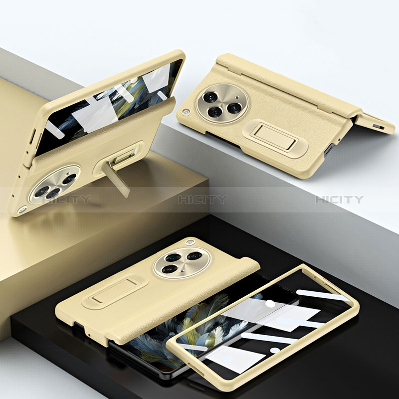 Handyhülle Hülle Luxus Leder Schutzhülle QK1 für Oppo Find N3 5G Gold