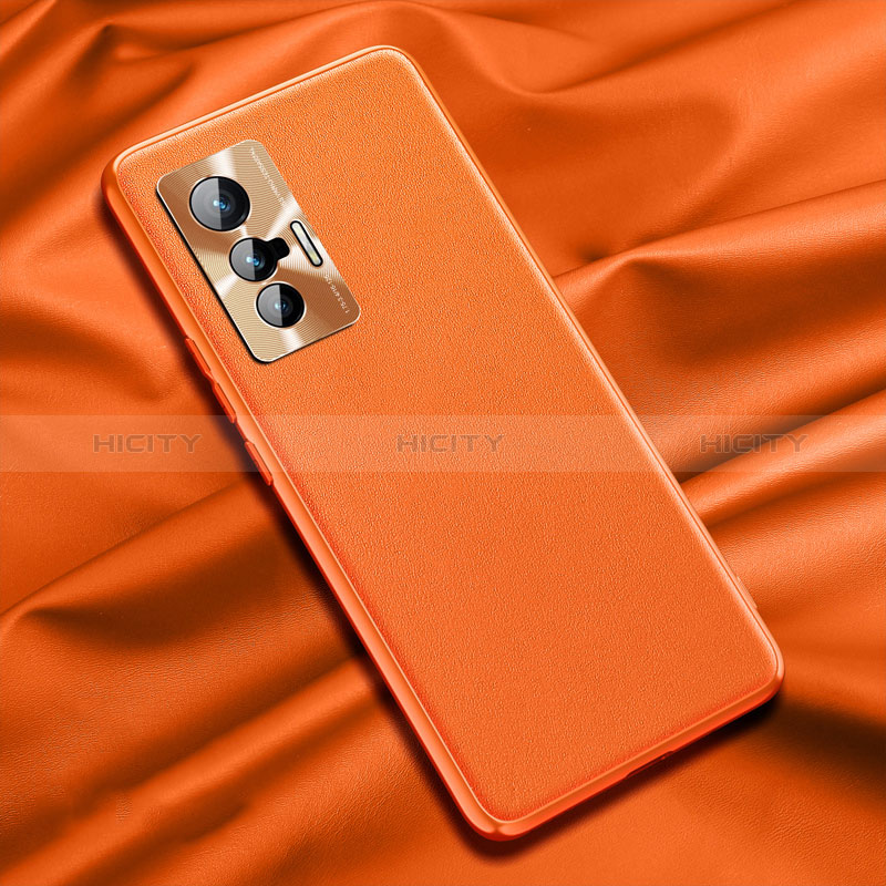Handyhülle Hülle Luxus Leder Schutzhülle QK1 für Vivo X70 5G Orange