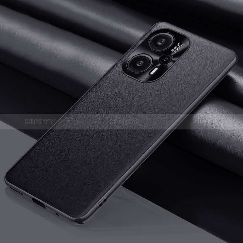 Handyhülle Hülle Luxus Leder Schutzhülle QK1 für Xiaomi Redmi Note 12 Turbo 5G Schwarz Plus