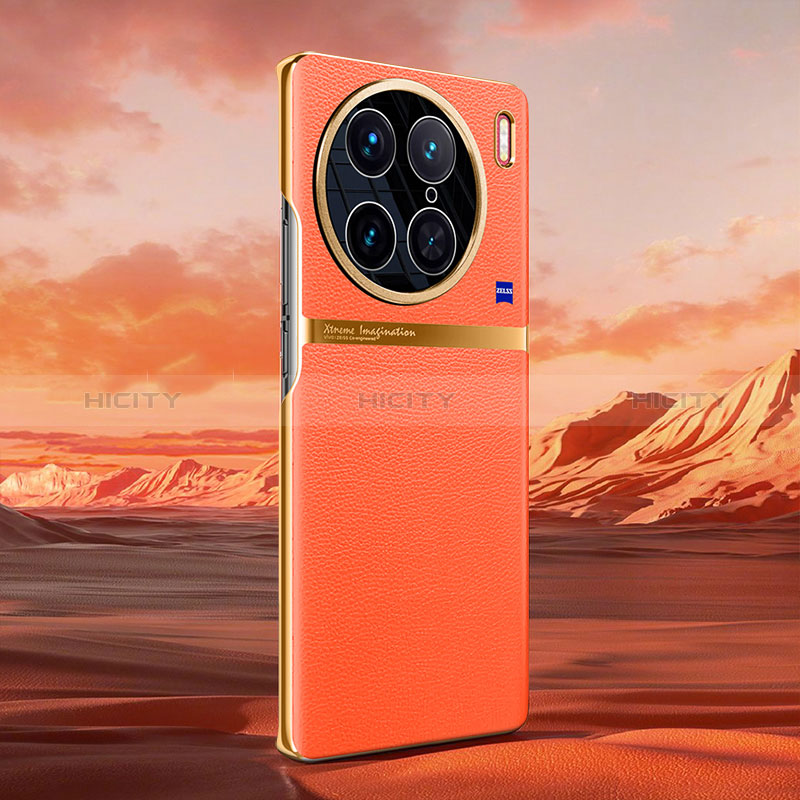 Handyhülle Hülle Luxus Leder Schutzhülle QK2 für Vivo X90 Pro 5G Orange