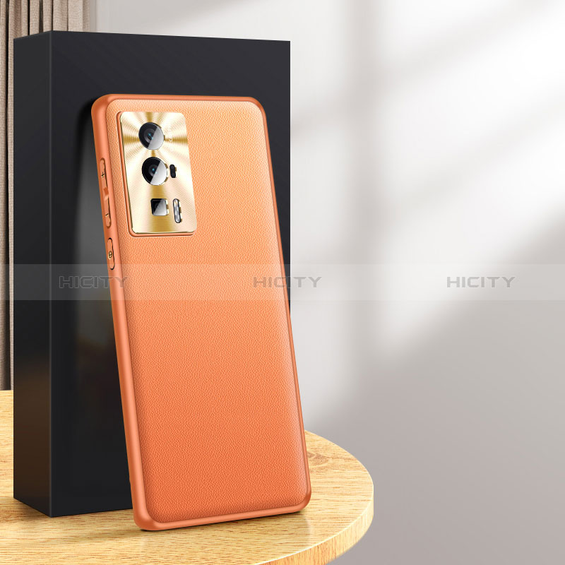 Handyhülle Hülle Luxus Leder Schutzhülle QK2 für Xiaomi Poco F5 Pro 5G Orange