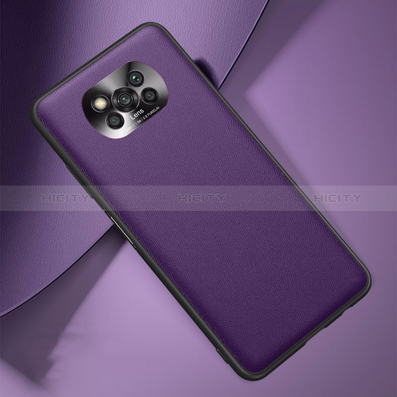 Handyhülle Hülle Luxus Leder Schutzhülle QK2 für Xiaomi Poco X3 NFC Violett