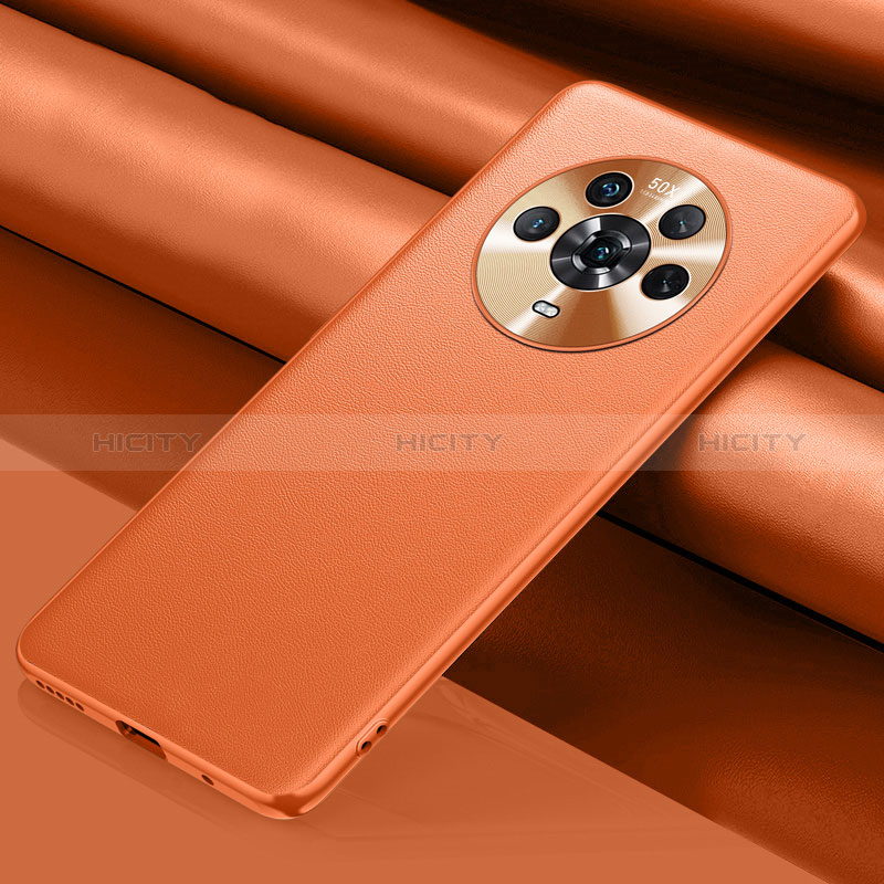 Handyhülle Hülle Luxus Leder Schutzhülle QK4 für Huawei Honor Magic4 5G Orange