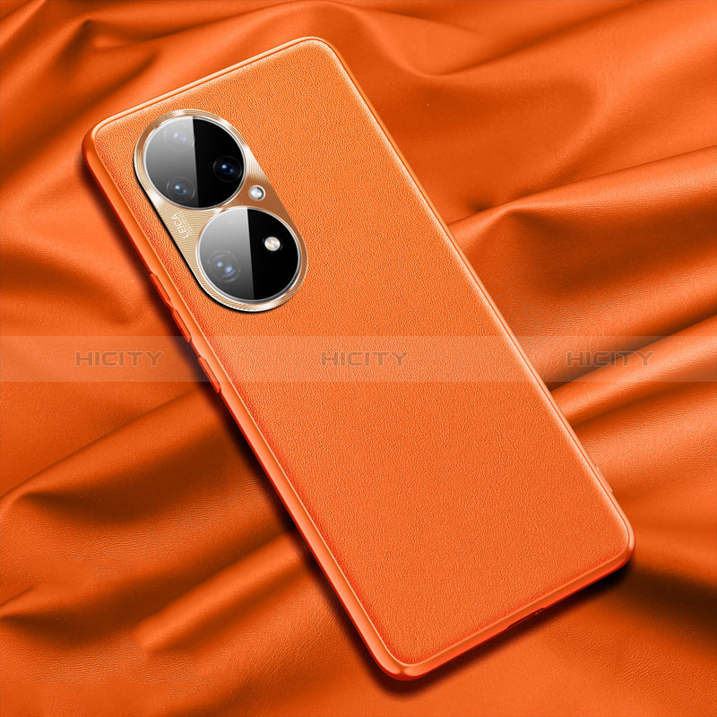 Handyhülle Hülle Luxus Leder Schutzhülle QK4 für Huawei P50e Orange Plus