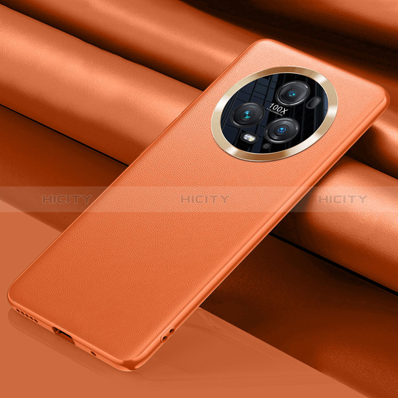 Handyhülle Hülle Luxus Leder Schutzhülle QK5 für Huawei Honor Magic5 Pro 5G Orange