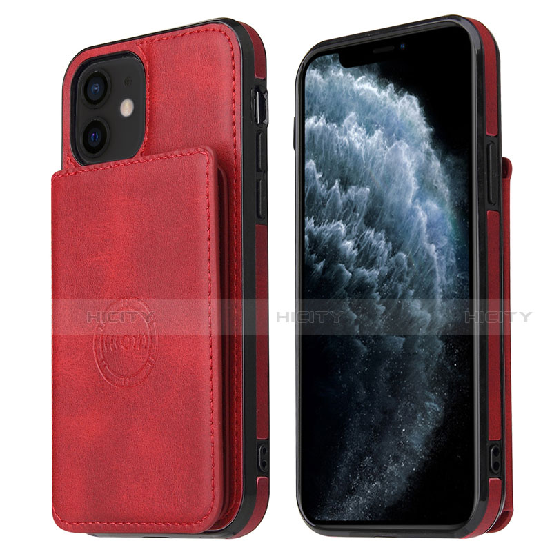 Handyhülle Hülle Luxus Leder Schutzhülle R01 für Apple iPhone 12 Mini Rot Plus