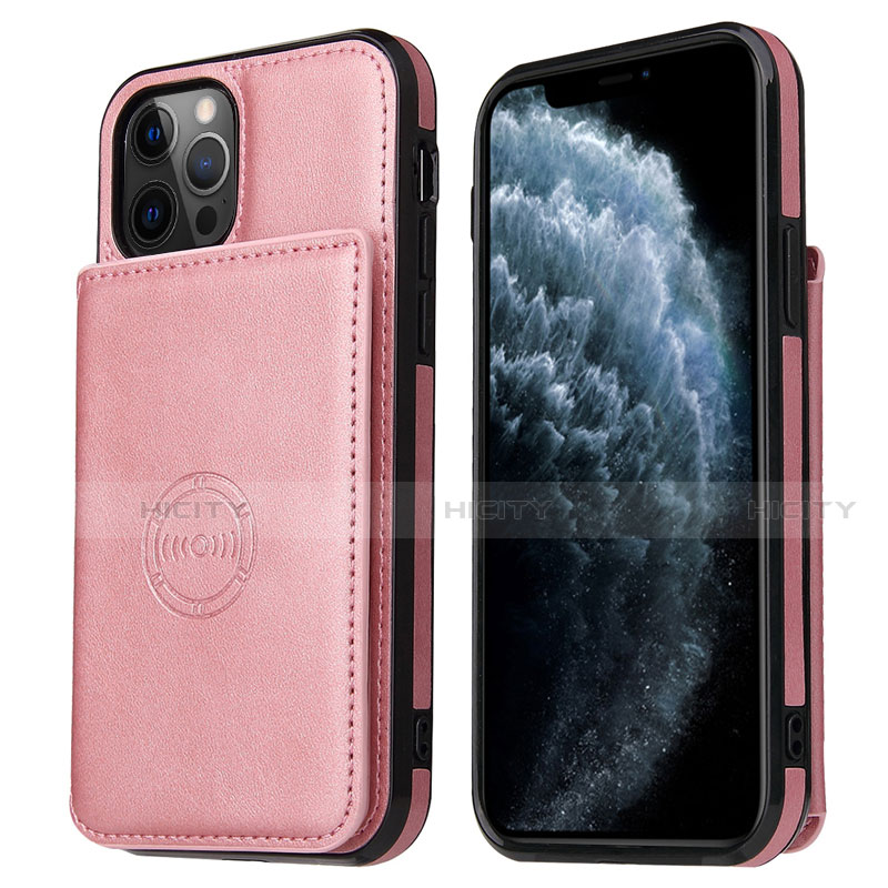 Handyhülle Hülle Luxus Leder Schutzhülle R01 für Apple iPhone 12 Pro Rosegold Plus