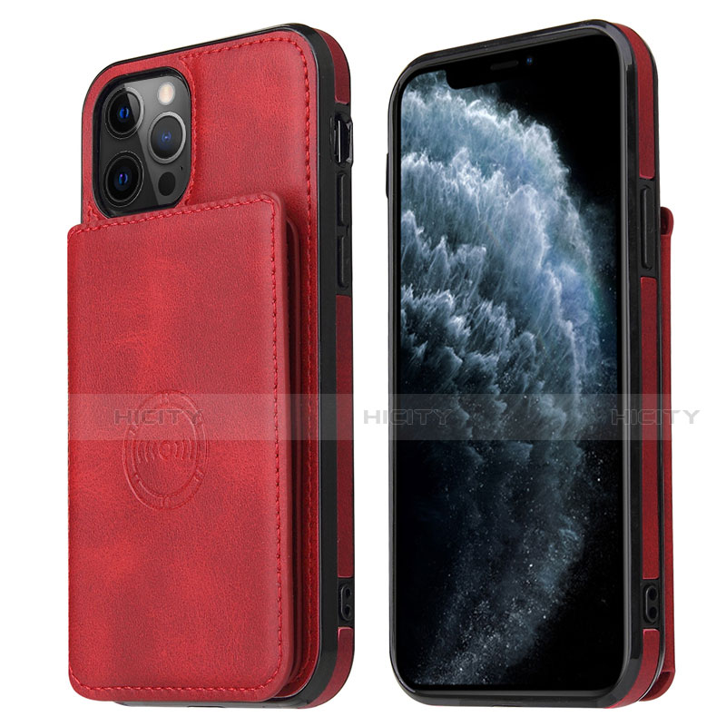 Handyhülle Hülle Luxus Leder Schutzhülle R01 für Apple iPhone 12 Pro Rot