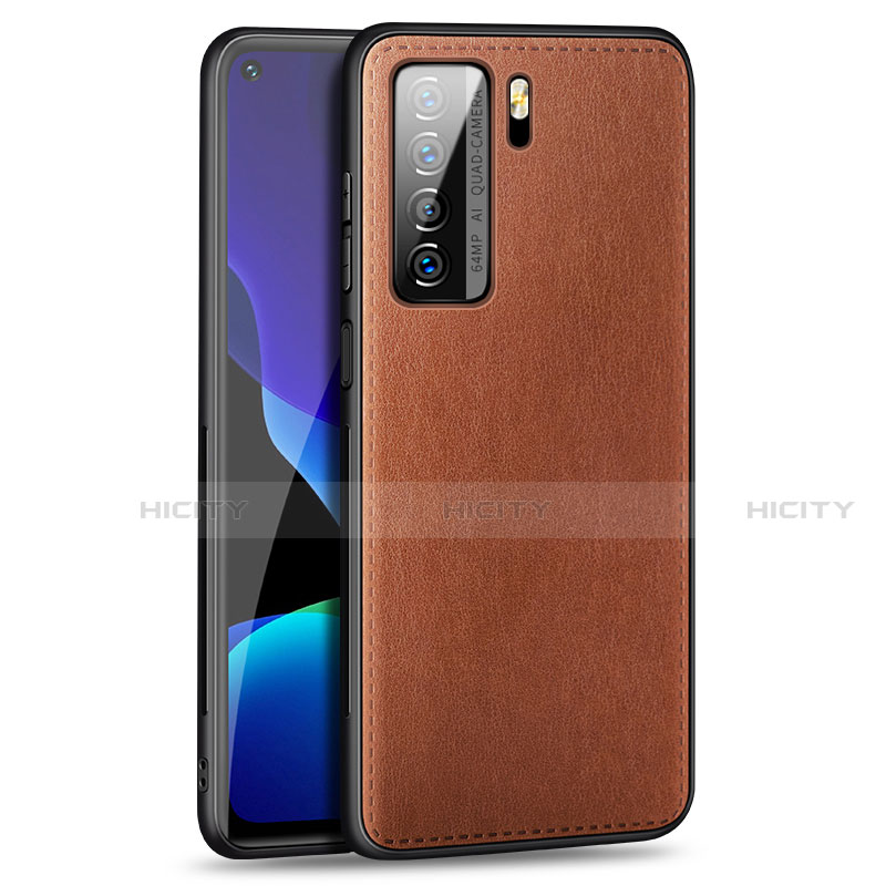 Handyhülle Hülle Luxus Leder Schutzhülle R01 für Huawei Nova 7 SE 5G Braun