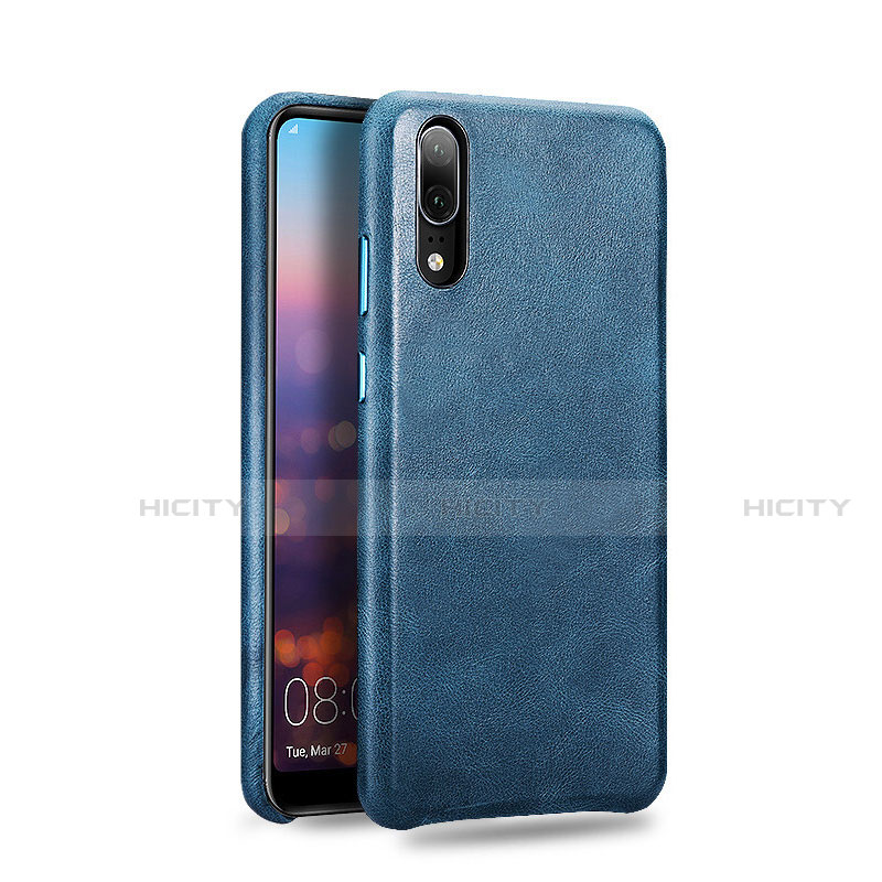 Handyhülle Hülle Luxus Leder Schutzhülle R01 für Huawei P20 Blau Plus