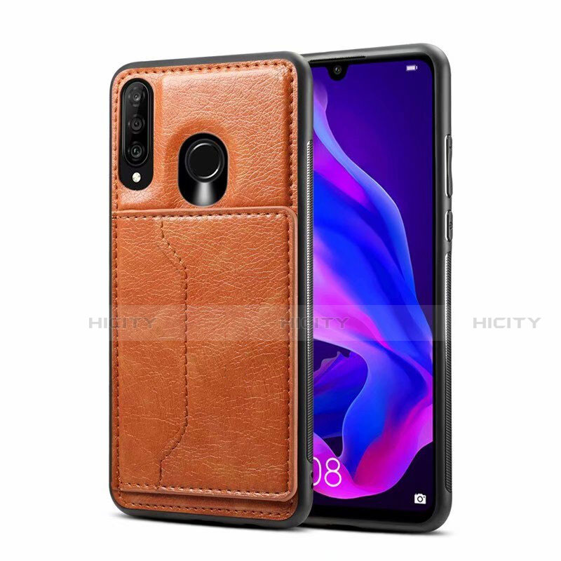 Handyhülle Hülle Luxus Leder Schutzhülle R01 für Huawei P30 Lite New Edition Orange Plus