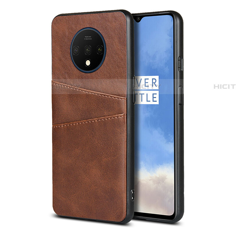 Handyhülle Hülle Luxus Leder Schutzhülle R01 für OnePlus 7T Braun Plus