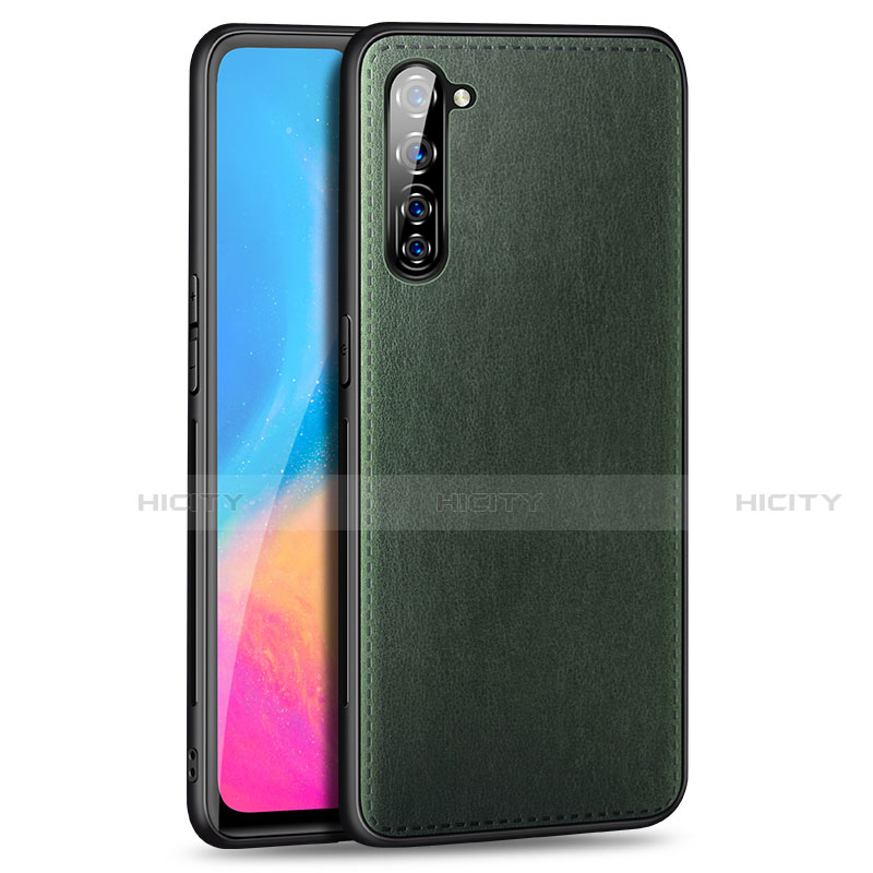 Handyhülle Hülle Luxus Leder Schutzhülle R01 für Oppo A91 Grün Plus