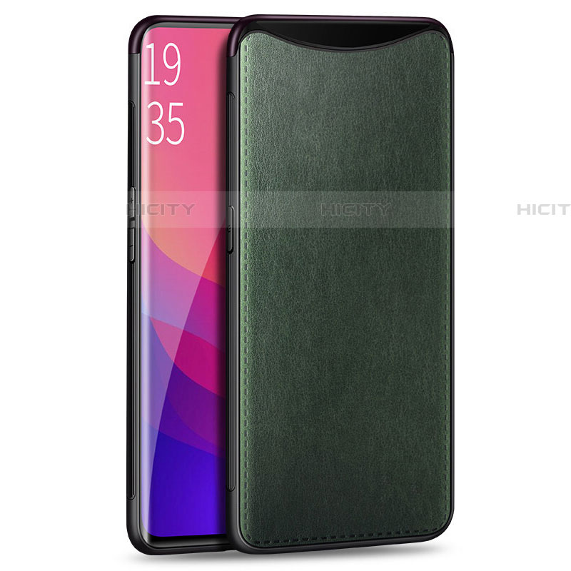 Handyhülle Hülle Luxus Leder Schutzhülle R01 für Oppo Find X Grün Plus