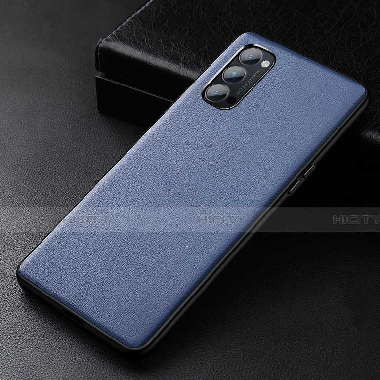 Handyhülle Hülle Luxus Leder Schutzhülle R01 für Oppo Reno4 5G Blau Plus