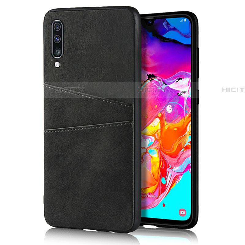 Handyhülle Hülle Luxus Leder Schutzhülle R01 für Samsung Galaxy A70 Schwarz