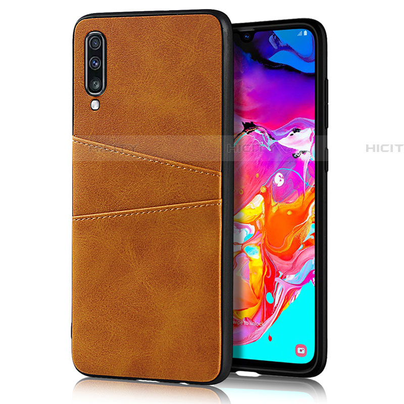 Handyhülle Hülle Luxus Leder Schutzhülle R01 für Samsung Galaxy A90 5G Orange