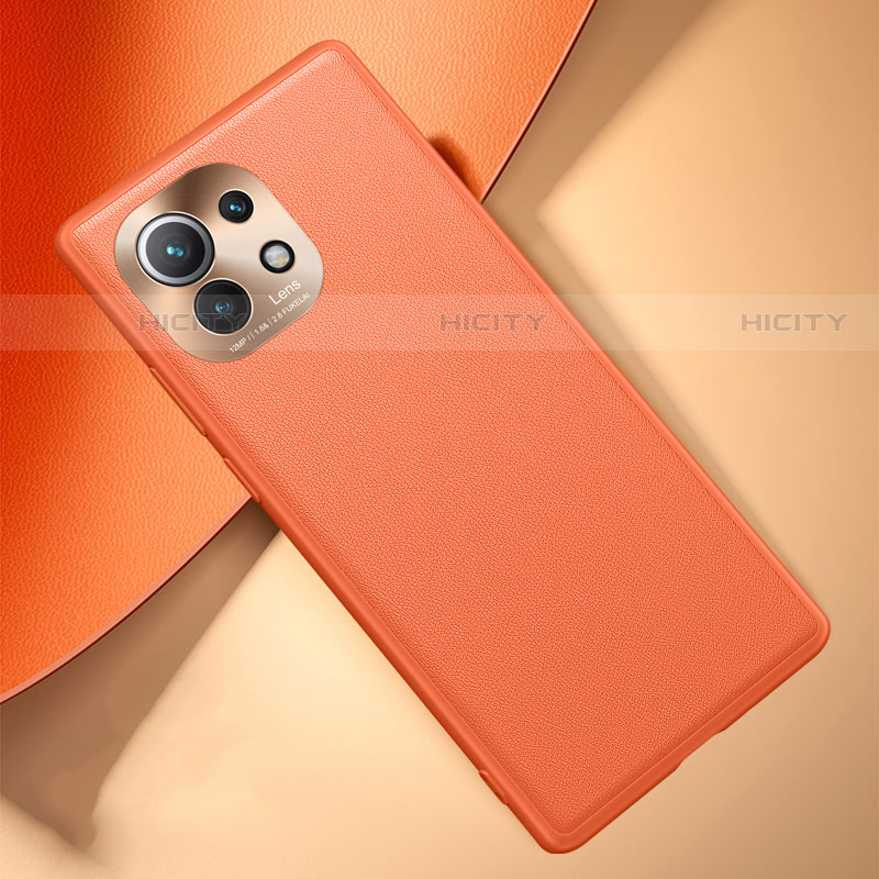 Handyhülle Hülle Luxus Leder Schutzhülle R01 für Xiaomi Mi 11 5G Orange Plus