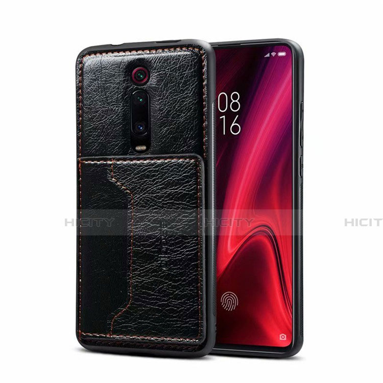 Handyhülle Hülle Luxus Leder Schutzhülle R01 für Xiaomi Mi 9T Pro Schwarz