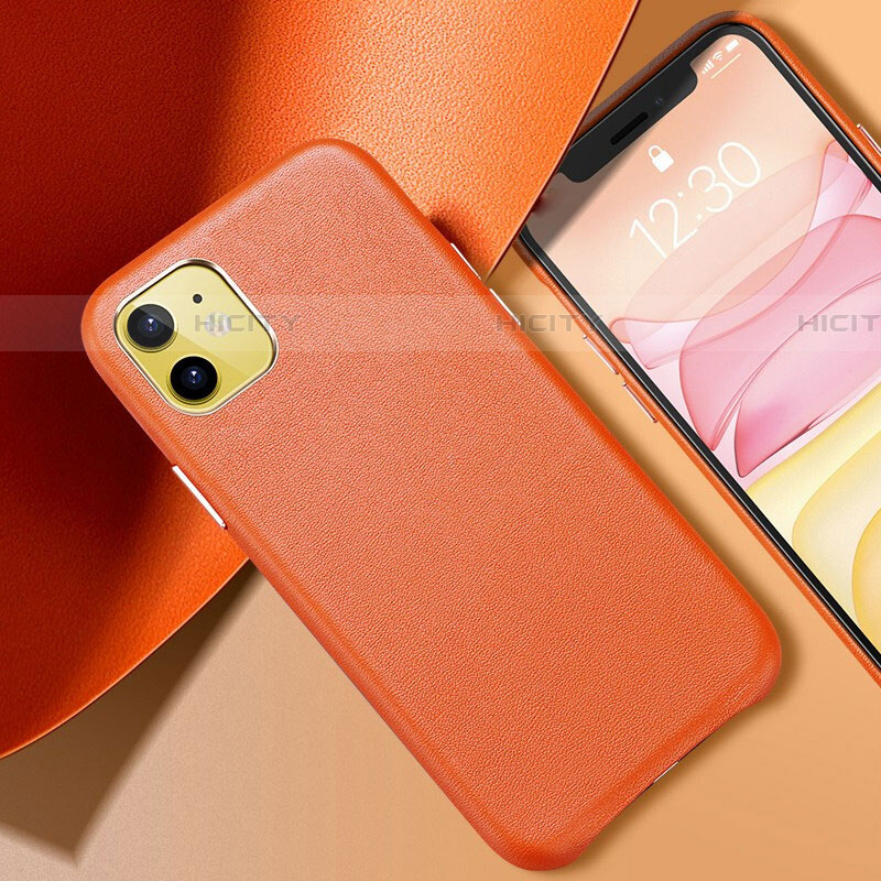 Handyhülle Hülle Luxus Leder Schutzhülle R02 für Apple iPhone 11 Orange