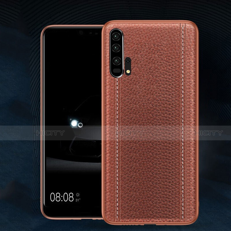 Handyhülle Hülle Luxus Leder Schutzhülle R02 für Huawei Honor 20 Pro Braun