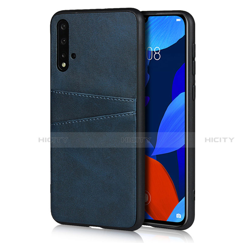 Handyhülle Hülle Luxus Leder Schutzhülle R02 für Huawei Nova 5 Blau