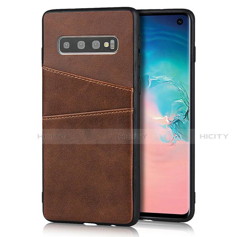 Handyhülle Hülle Luxus Leder Schutzhülle R02 für Samsung Galaxy S10 5G Braun